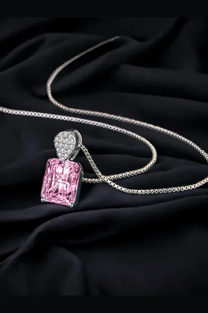 Designs & You Silver-Plated CZ Studded Pendant With Chain