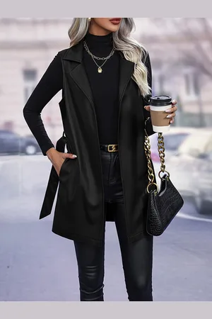 Stylecast Black Longline Sleeveless Parka Jacket