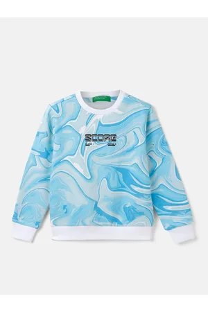 Benetton Boys Regular Fit Abstract Print Round Neck Pullover