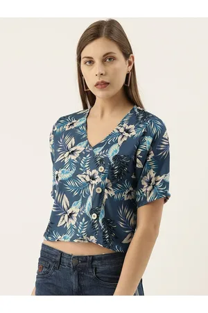 Campus Floral Printed Wrap Crop Top