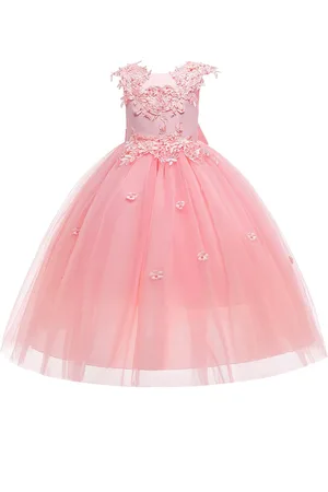 Stylecast Girls Pink Embellished Bow Detail Gown