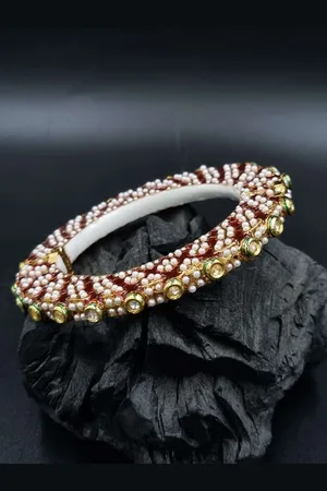 Anouk Gold-Plated Pearl Beaded Bangle