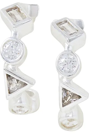 Accessorize London Women Sterling Silver Plated Cluster Hoops Earrings