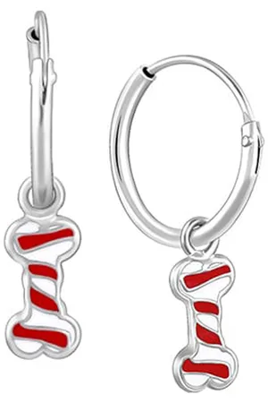 GIVA Girls Rhodium-Plated 925 Sterling Silver Contemporary Hoop Earrings