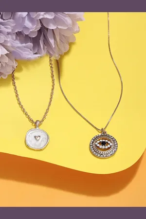 Ami Set Of 2 Gold-Plated Enamelled Chain