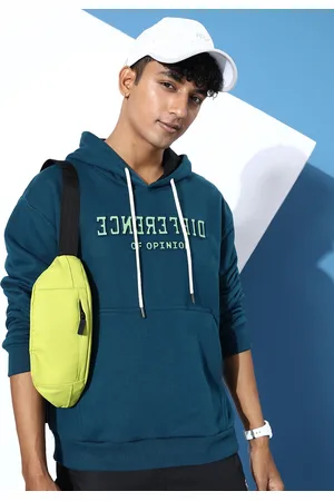 Difference of Opinion Men Typography Printed Hooded Sweatshirt
