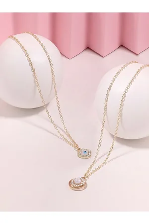 Ami Set Of 2 Gold-Plated Enamelled AD-Studded Chain