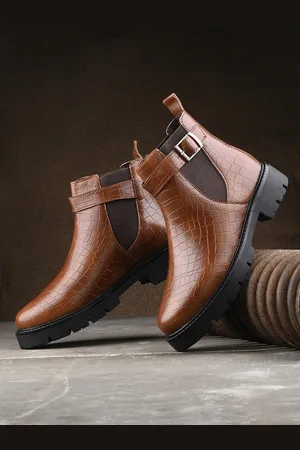 Roadster The Lifestyle Co. Women Brown Textured Mid-Top Blocked Boots
