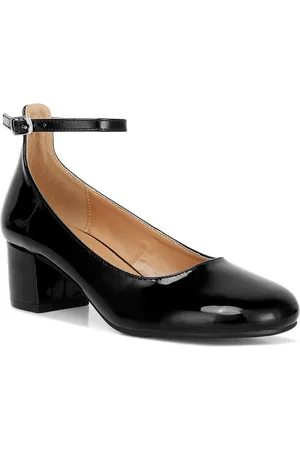 RAG & CO Round Toe Block Pumps With Ankle Loop