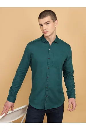 Wrangler Men Green Opaque Casual Shirt