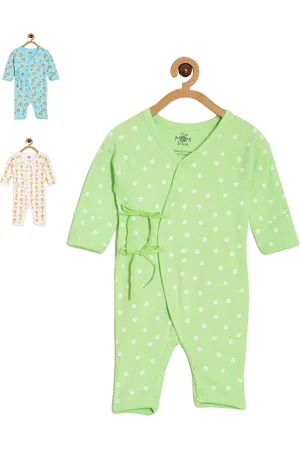 The Mom Store Infants Pack Of 3 Printed Cotton Rompers