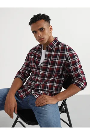 Lee Men Slim Fit Tartan Checked Opaque Cotton Casual Shirt