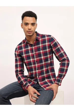 Lee Slim Fit Tartan Checked Spread Collar Long Sve Pocket Cotton Casual Shirt