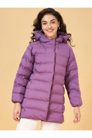 Pantaloons Hooded Long Sleeves Longline Puffer Jacket