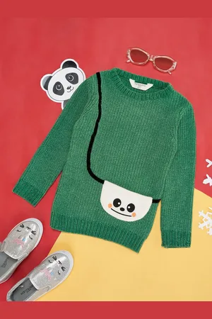 Pantaloons Girls Long Sleeves Ribbed Pullover