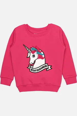 BodyCare Girls Graphic Printed Pullover Fleece Sweatshirt