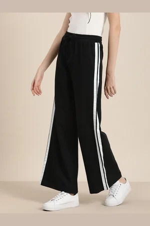 Invictus Women Solid Mid-Rise Track Pants With Side Stripes