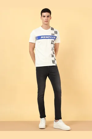 Wrangler Men Vegas Skinny Fit Low-Rise Low Distress Stretchable Jeans