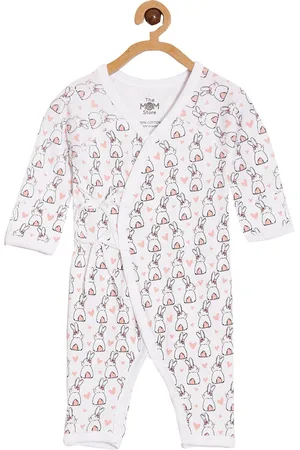 The Mom Store Infants Heart & Fluffs Printed Cotton Romper