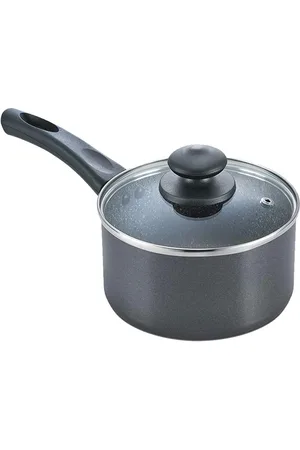 Prestige Omega Deluxe Granite Black Non-Stick Induction Base Milk Pan With Glass Lid-1.5L