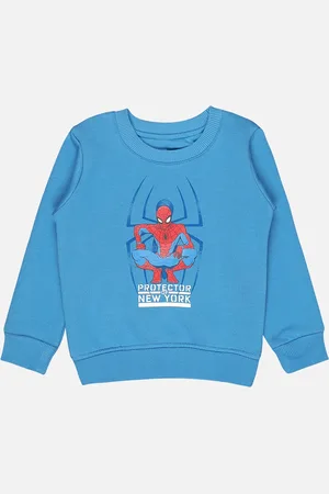 BodyCare Infant Boys Spider-Man Printed Round Neck Fleece Pullover