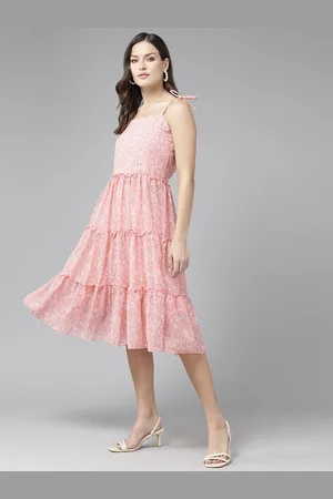 Aarika Floral Print Georgette A-Line Dress