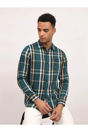 Lee Slim Fit Tartan Checked Spread Collar Long Sve Pocket Cotton Casual Shirt