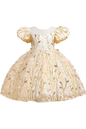 Stylecast Girls Embellished Sequinned Puff Sleeve Fit & Flare Party Dress