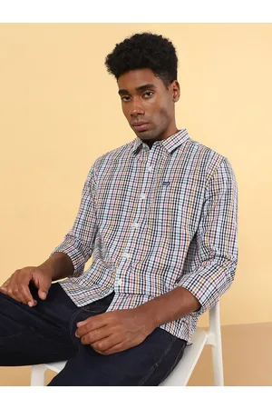 Wrangler Men Opaque Checked Cotton Casual Shirt