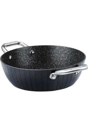 Prestige Durastone Black 6 Layer Non-Stick Kadai With Glass Lid - 3.8L