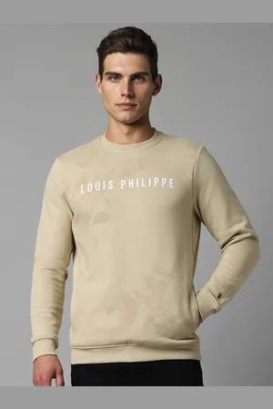 Louis Philippe Typography Printed Pullover Sweatshirt