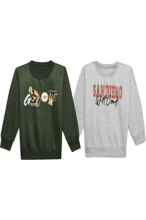 VIMAL JONNEY Kids Pack Of 2 Typography Printed Fleece Sweatshirt