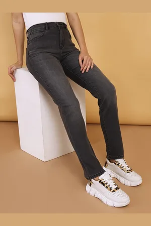 Wrangler Women Slim Fit High Rise Clean Look Heavy Fade Stretchable Jeans
