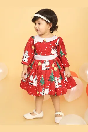 BAESD Girls Conversational Printed Fit & Flare Dress