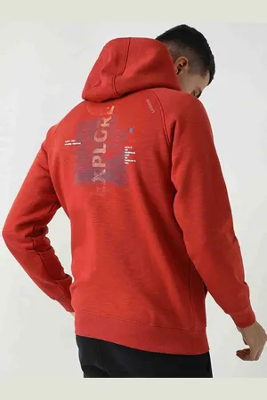 Wildcraft Men Red Printed Hooded Sweatshirt