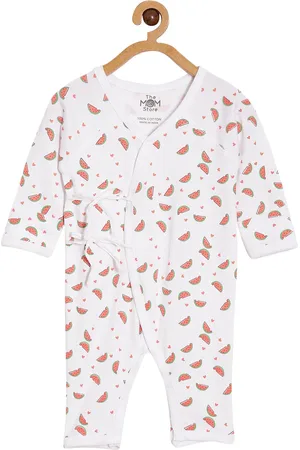 The Mom Store Infants Watermelon Printed Cotton Romper