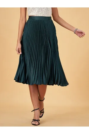 Pantaloons Accordion-Pleated A-Line Midi Skirt