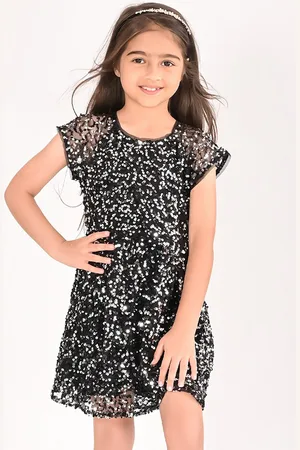 BONKIDS Girls Embellished Cotton A-Line Dress