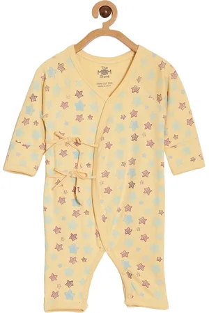 The Mom Store Infants Kids Pack Of 3 Printed Cotton Rompers