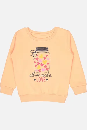 BodyCare Infant Girls Printed Round Neck Fleece Pullover
