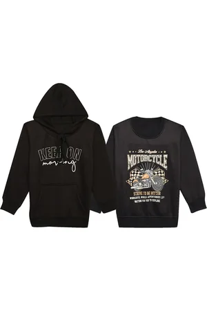 VIMAL JONNEY Kids Pack Of 2 Typography Printed Hooded Fleece Sweatshirt