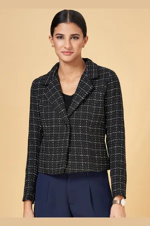Pantaloons Checked Lapel Collar Tailored Jacket