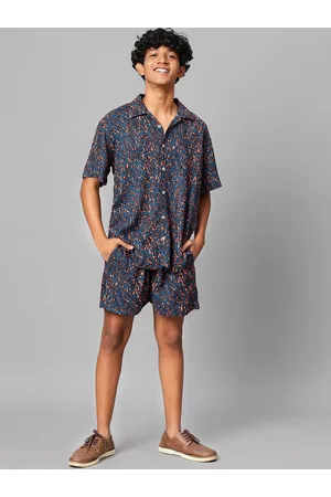 TeenTrums Boys Abstract Printed Shirt With Shorts