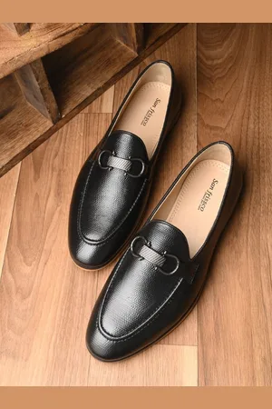 San Frissco Men Textured Formal Horsebit Slip On Shoes