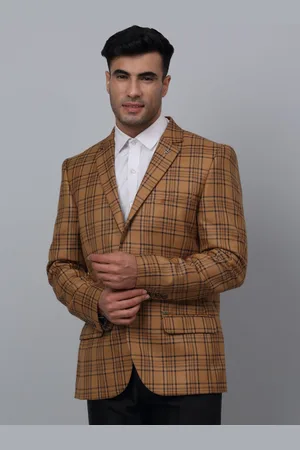 CANTABIL Checked Notched Lapel Single Breasted Formal Blazer