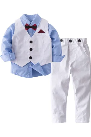 Stylecast Boys Blue & White 3 Piece Suit