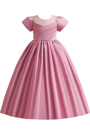 Stylecast Girls Pink Round Neck Gown Party Dress