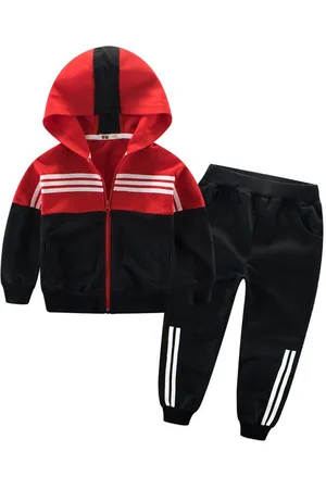 Stylecast Boys Red Colourblocked Pure Cotton Jacket with Pyjamas