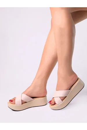 MONROW Open Toe Flatform Heels