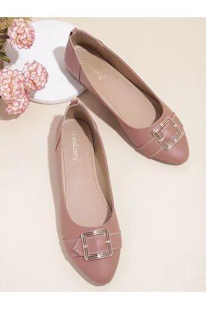 DressBerry Women Pointed Toe Ballerinas with Buckles